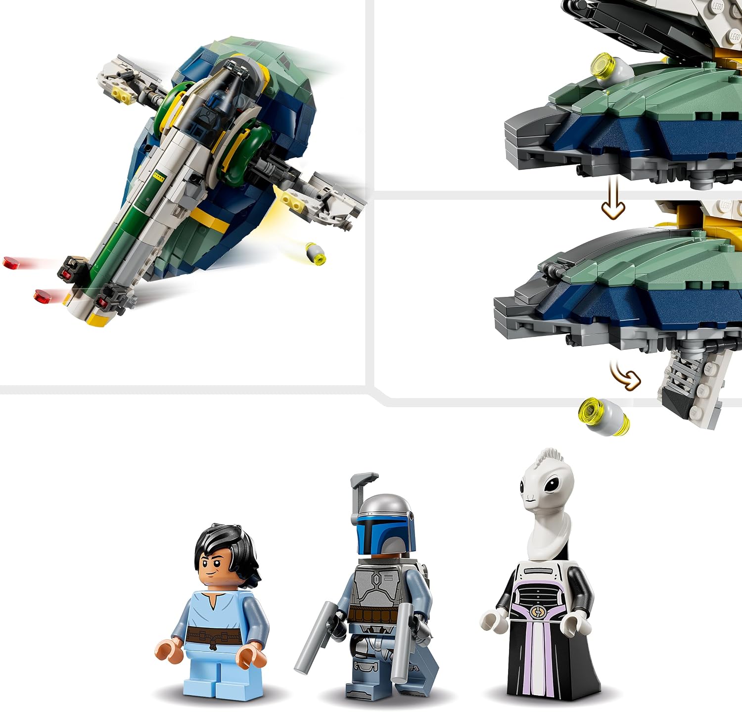 Thumbnail 3 de LEGO Star Wars 75433 L’Attaque des Clones : Le Vaisseau de Jango Fett – Jeu de Construction avec Ailes Rotatives et Minifigurines