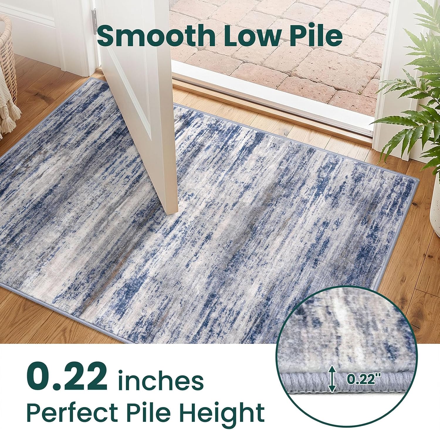 Detalle 1 de KOZYFLY Modern Abstract Washable Rug Runner (2x6) for Hallways, Entryways & More