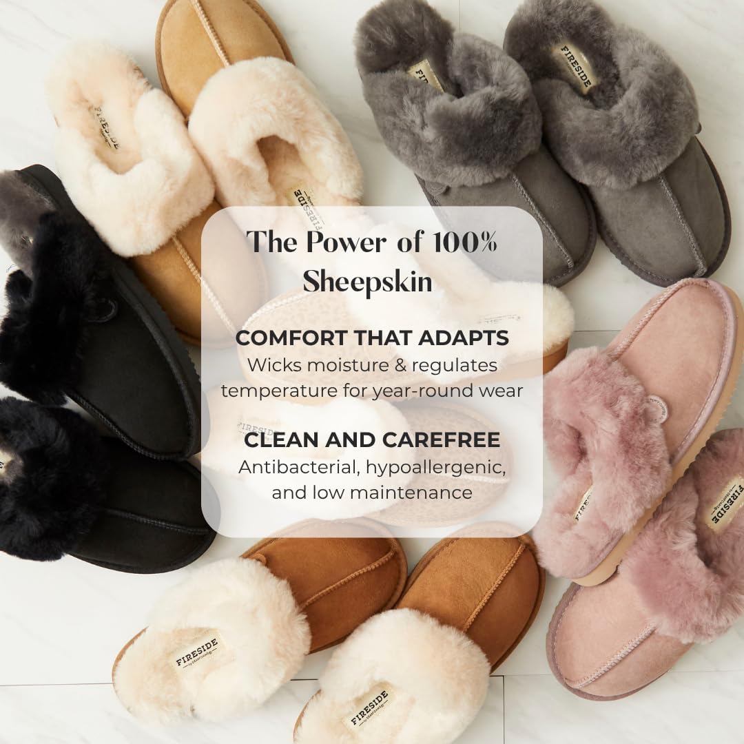 Detalle de Fireside Sydney Shearling Scuff Slipper 100% Shearling