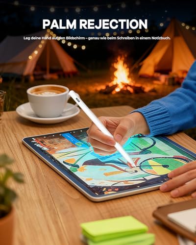 Detalle de Stylet iPad MYSTILUCK – précision capacitive avec détection de paume et charge rapide USB-C
