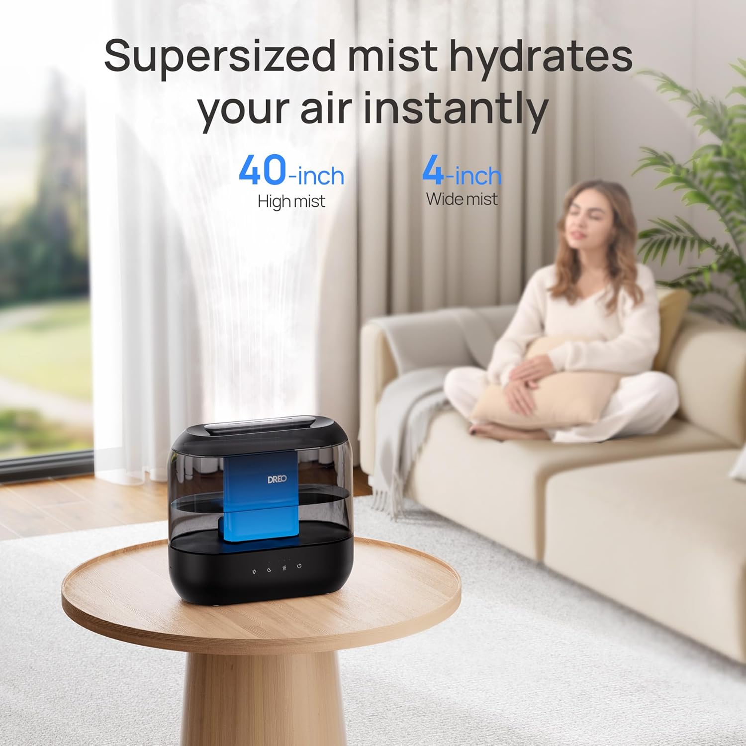 Thumbnail 2 de Dreo Humidifiers for Bedroom, 4L Top Fill Cool Mist Humidifier (Black) — 36H Runtime, 28 dB Quiet