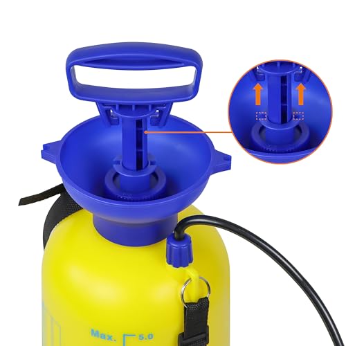 Detalle de Amazon Basics Pulverizador a presión 5 l con gatillo y bloqueo