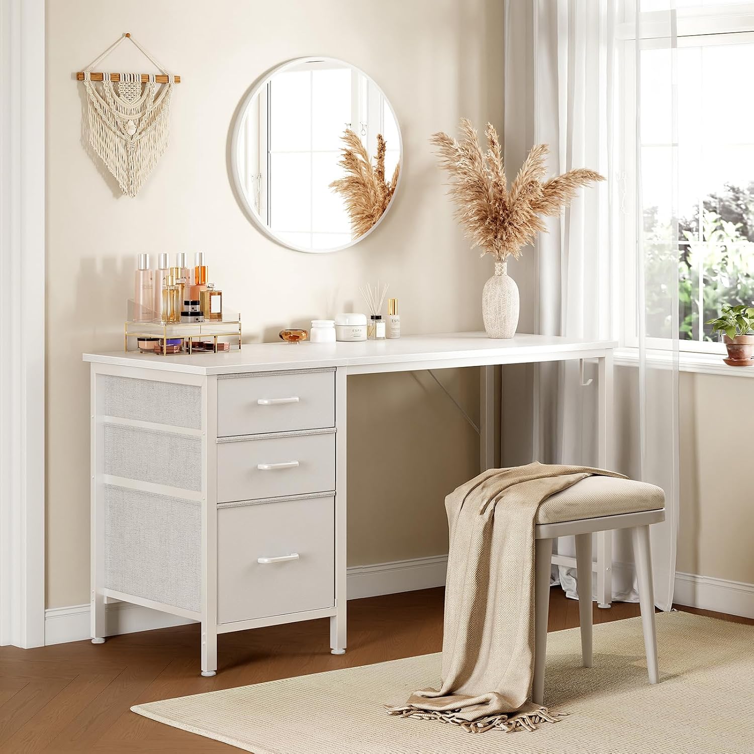 Detalle 2 de Coleshome REX-09 skrivbord, 120 × 48 cm, med tre tyglådor