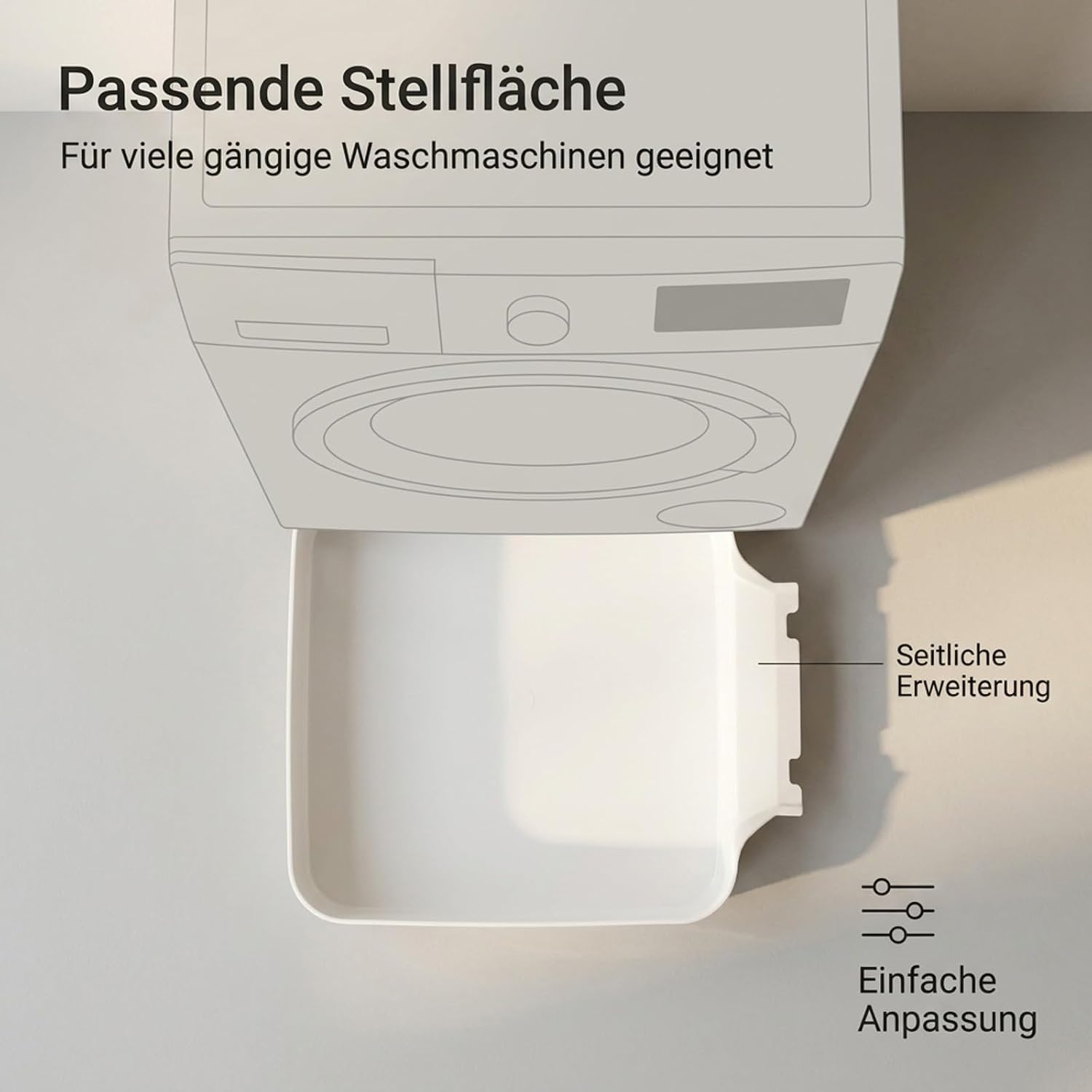 Detalle de FLYGRRIV Auffangschale für Waschmaschinen – universell passende Auffangwanne aus PP