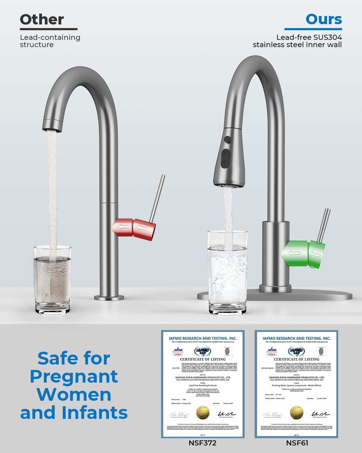 Thumbnail 2 de WEWE Pull-Down Kitchen Faucet, SUS304 Stainless Steel