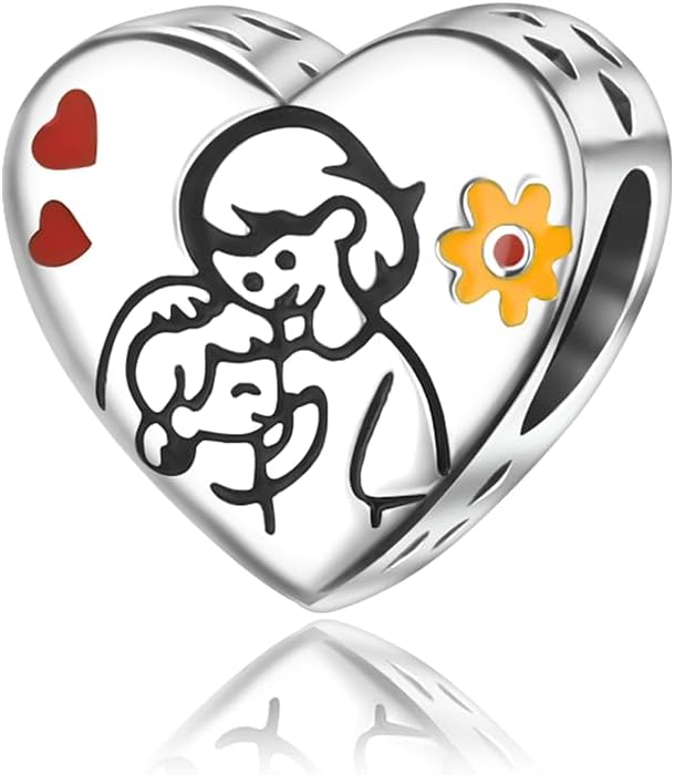 Thumbnail 4 de Hevdlt Familie, Freundschaft und Liebe Charm Anhänger aus 925 SterlingSilber mit Zirkonia (für europäische Armbänder)