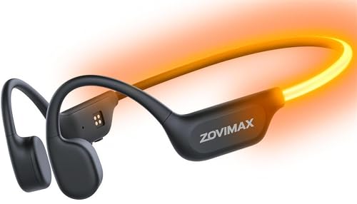 Detalle de ZOVIMAX Auriculares de Conducción Ósea Bluetooth 6.0 Open Ear con Luz LED y IP67