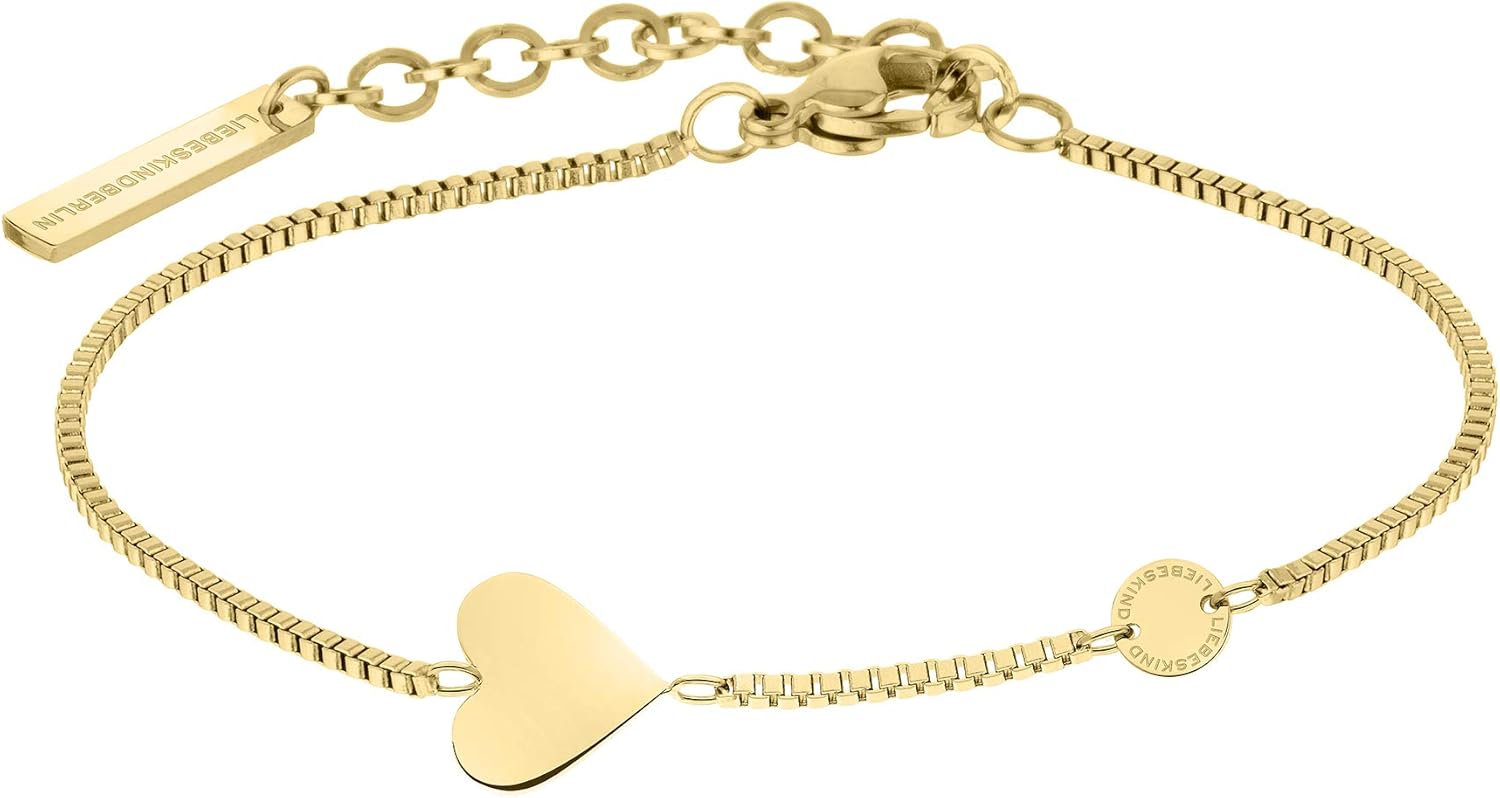 Detalle de LIEBESKIND BERLIN Herz-Schmuck für Damen: Edelstahl-Kette, Armband & Ohrringe mit Herzanhänger