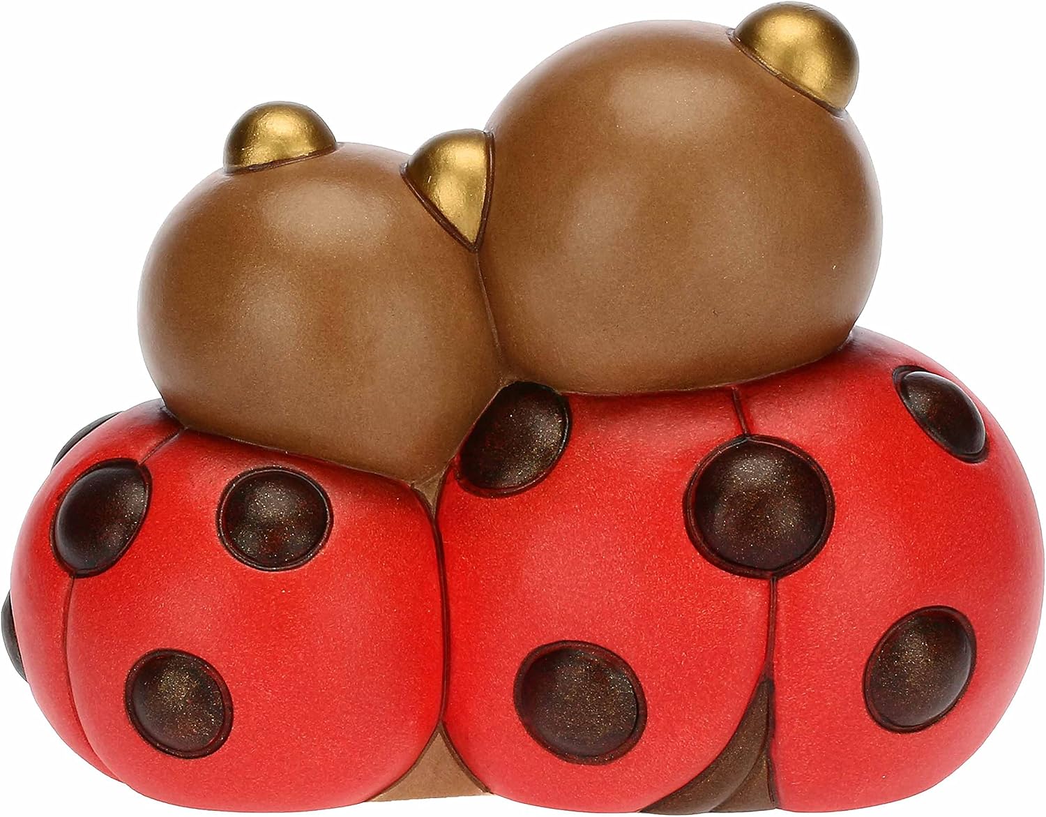 Detalle de Bomboniera THUN in ceramica decorata a mano con coppia di coccinelle e cuore – Linea Bomboniere