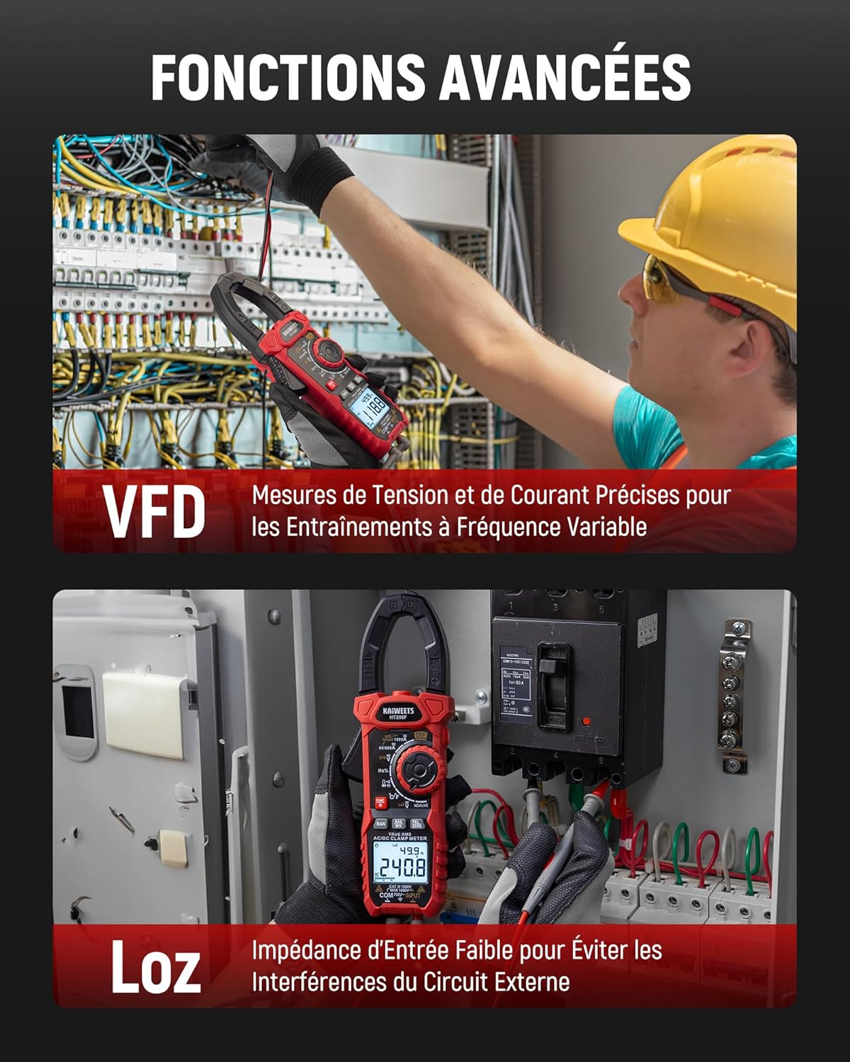 Thumbnail 1 de KAIWEETS HT208F pince ampèremétrique 1000 A 🛠️