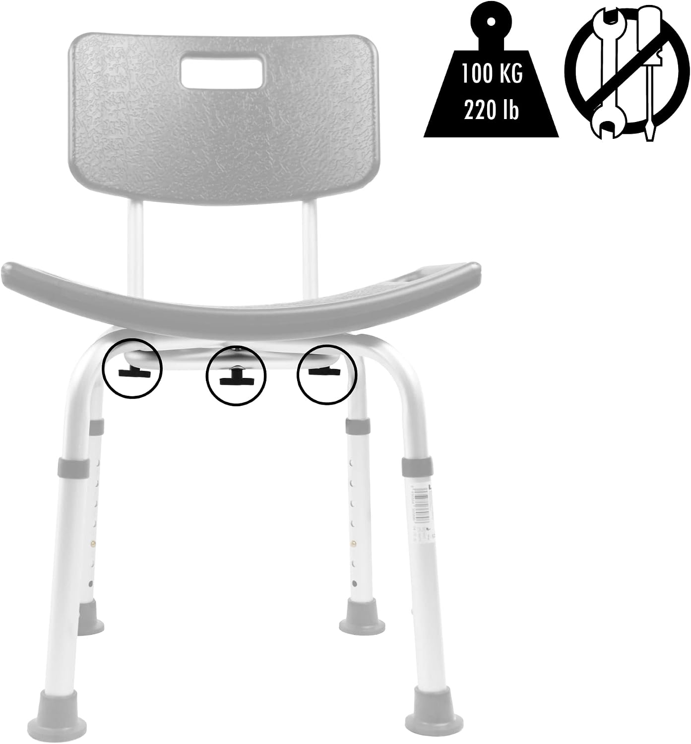 Thumbnail 1 de PEPE Mobility PEPE – krzesło prysznicowe z oparciem, regulacja 36–51 cm