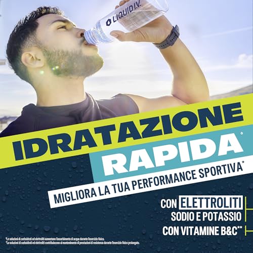 Detalle de Liquid I.V. 16 stick – Integratore di Elettroliti per Idratazione Rapida, Lemon Lime, Vegano, Senza Glutine