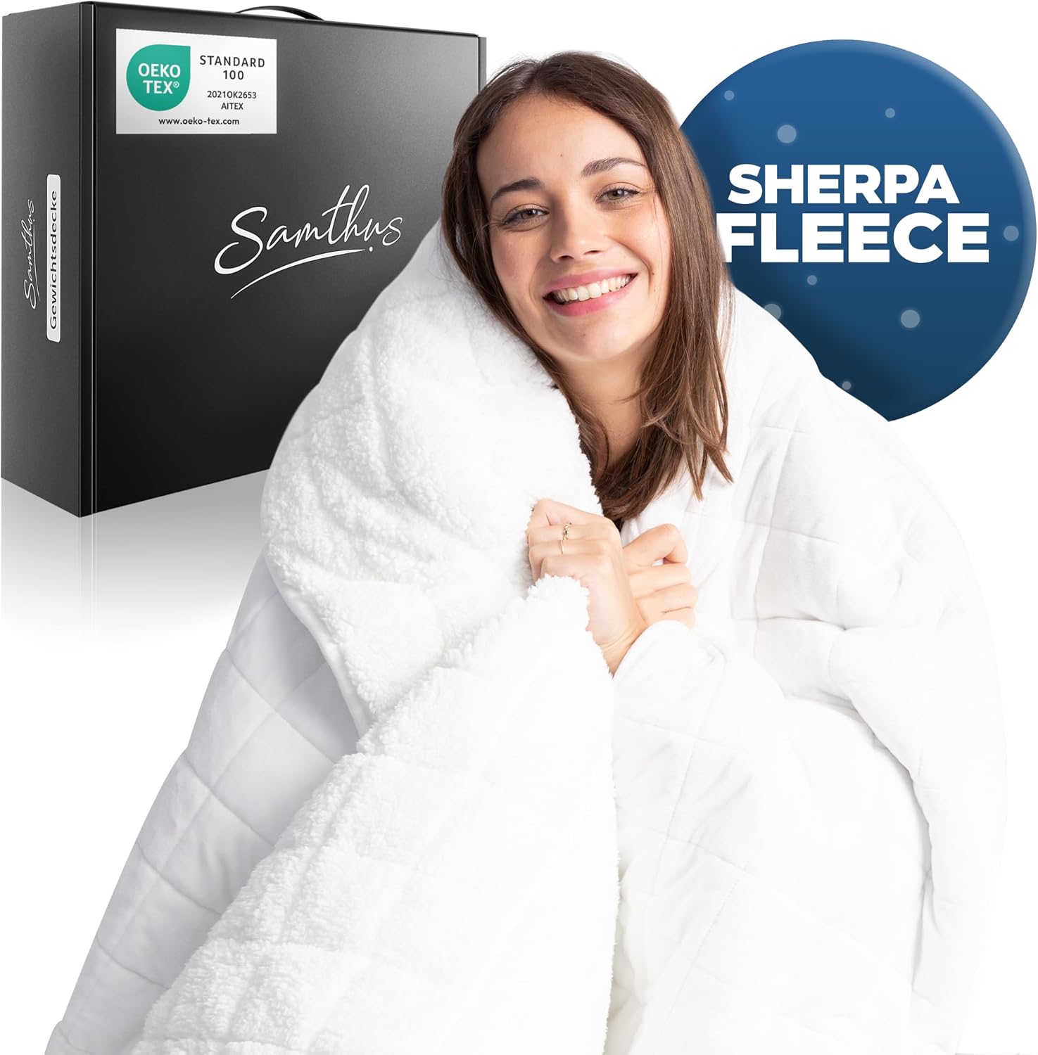 Thumbnail 6 de Samthus Gewichtsdecke 135x200cm 6kg Sherpa Fleece