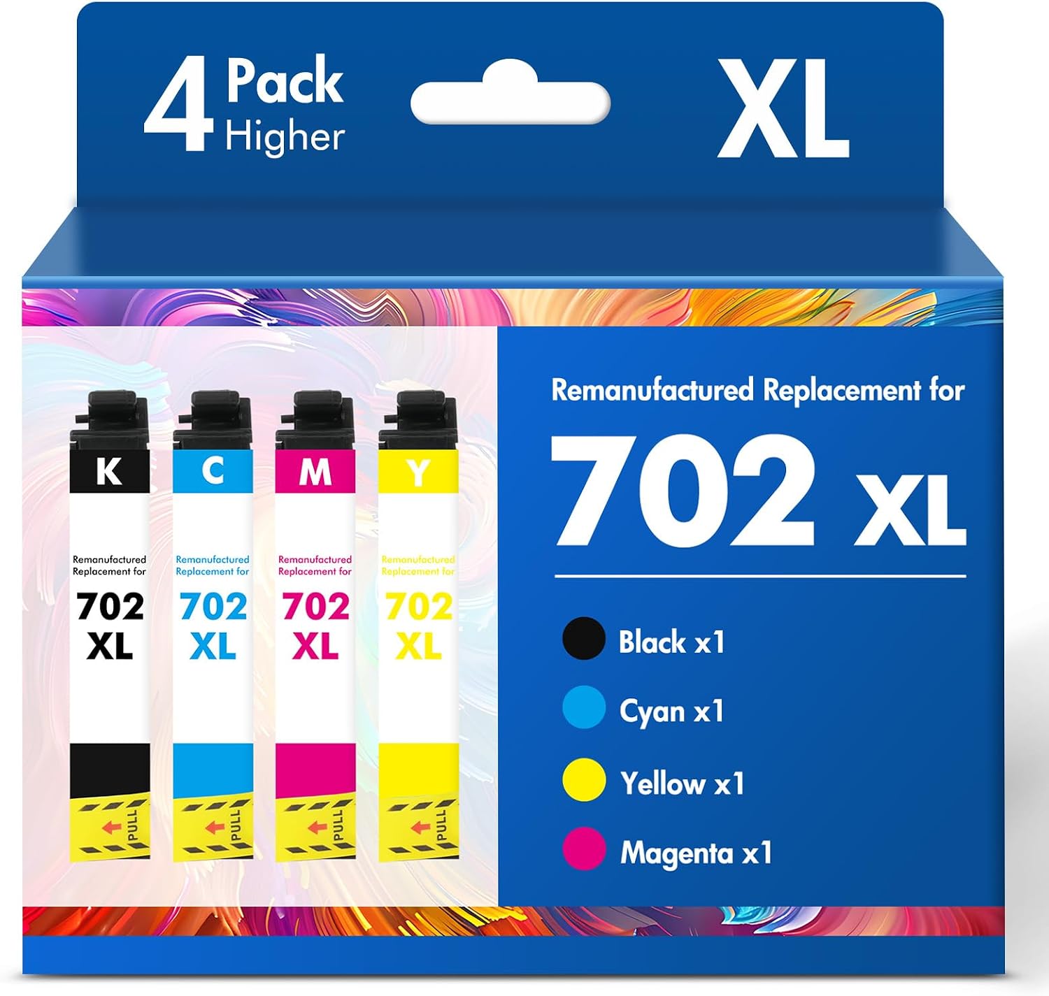 Detalle de Cool Toner Replacement for 702XL Ink Cartridges, Remanufactured 4-Pack