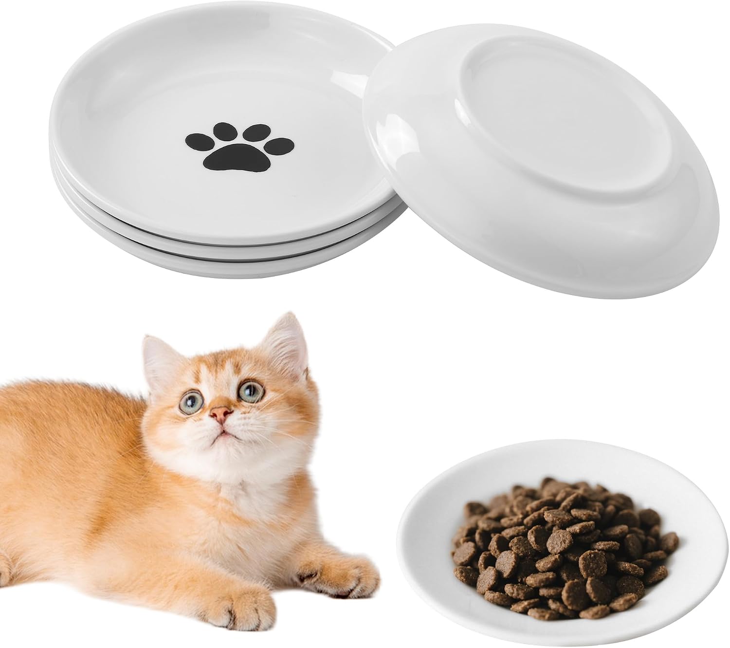Detalle de BUCOMTU Katzennapf Keramik 4er Set