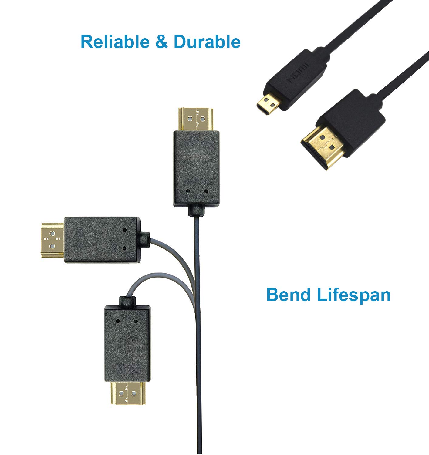 Thumbnail 3 de Duttek HDMI to Micro HDMI Cable — Ultra Slim, Flexible 60cm Micro HDMI to HDMI Lead