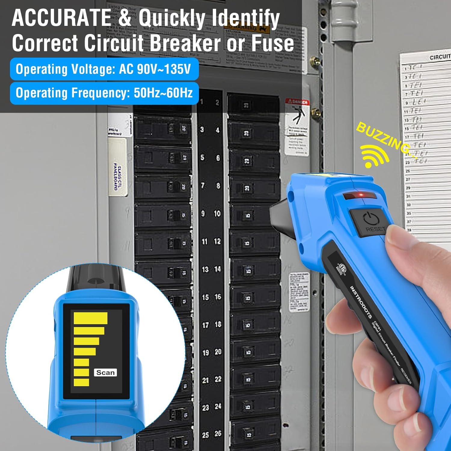 Thumbnail 1 de INSTRODOTS Circuit Breaker Finder 90–135V