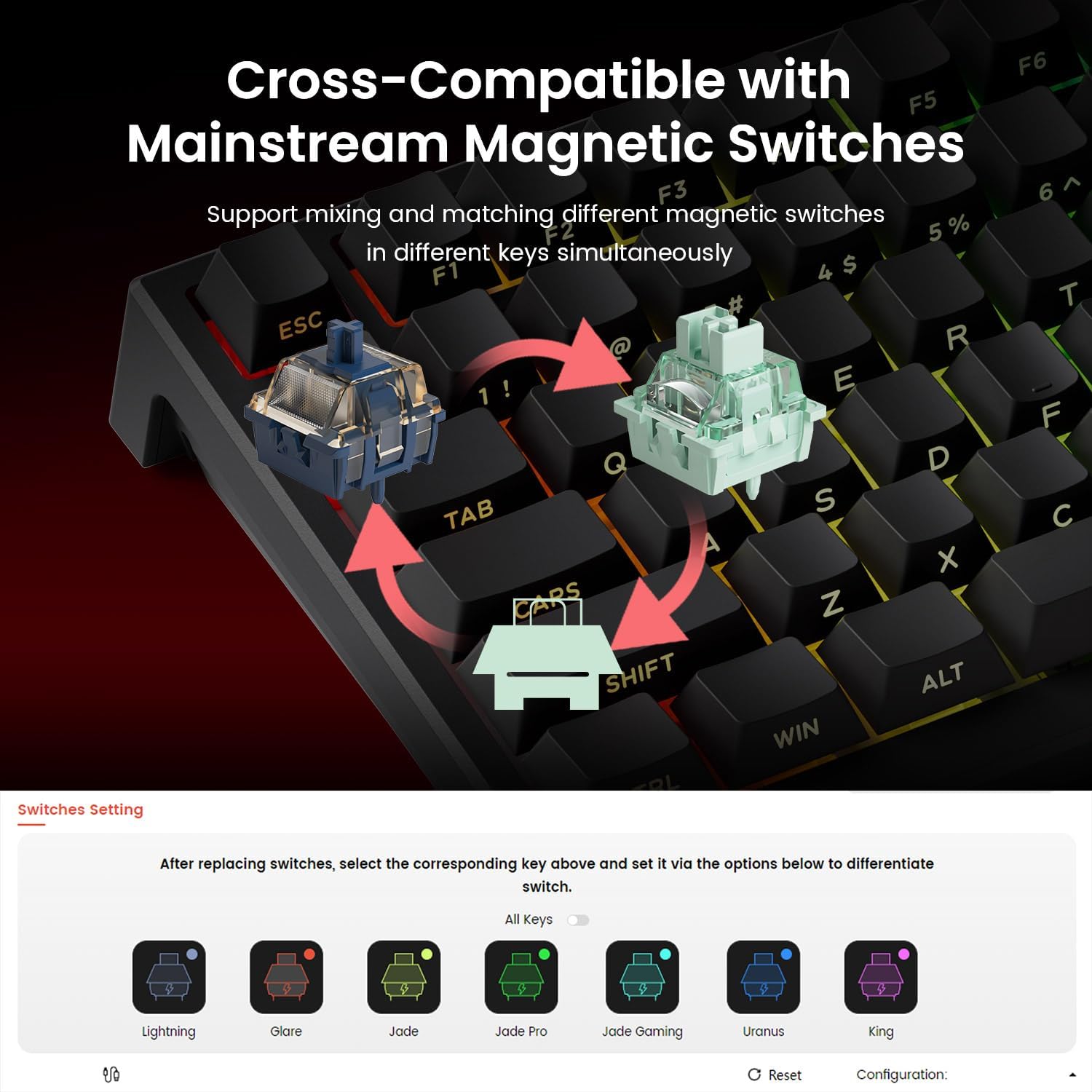 Thumbnail 2 de Akko TAC75 Rapid Trigger Wired Gaming Keyboard with Hall Effect Magnetic Switch