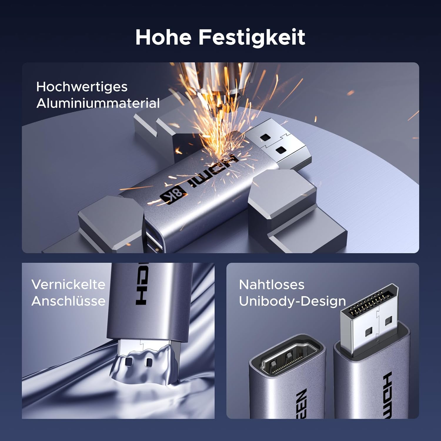 Thumbnail 6 de UGREEN 8K DisplayPort-auf-HDMI-Adapter (DP auf HDMI) unidirektional, 2 Stück – bis 8K@60 Hz, kompatibel mit Monitor & GPU