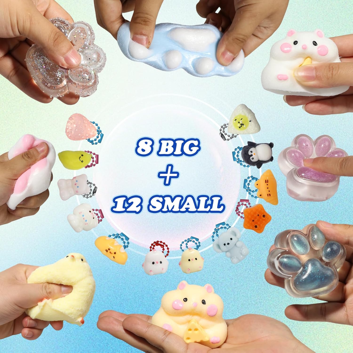 Thumbnail 2 de 20pcs Taba Squishy Pack Fidget Toys Kit with Storage Box, Party Favor Squishies for Kids 4-12