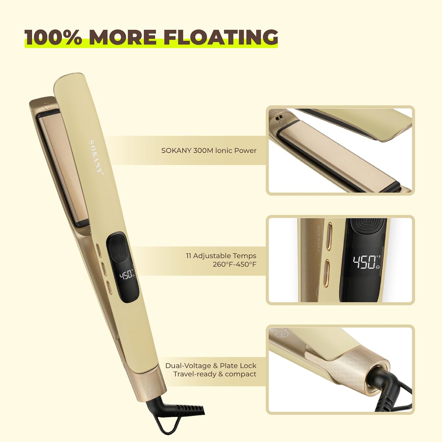Detalle 1 de SOKANY Hair Straightener 1-Inch