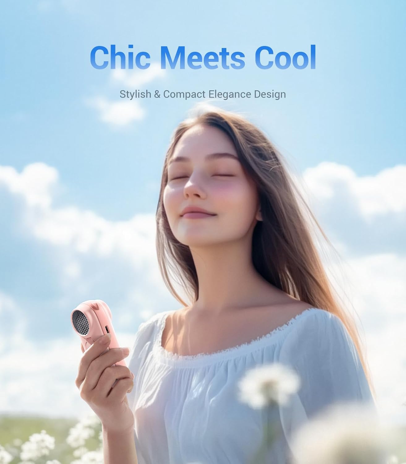 Thumbnail 6 de Diveblues Portable Handheld Turbo Fan – 4000mAh Rechargeable Pocket Fan with 5 Speeds