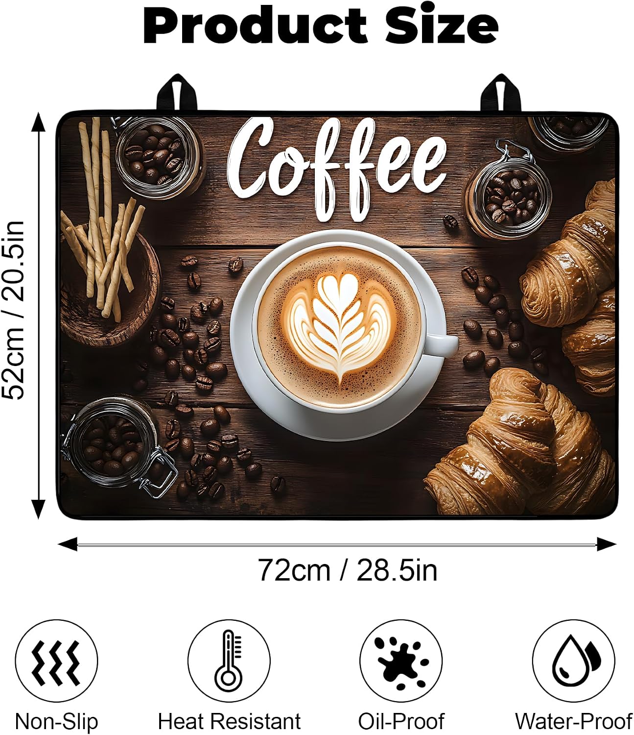 Detalle 2 de BSFHH SCG0001 Rubber Stove Top Cover Mat, Coffee, Non-Slip and Scratch-Resistant