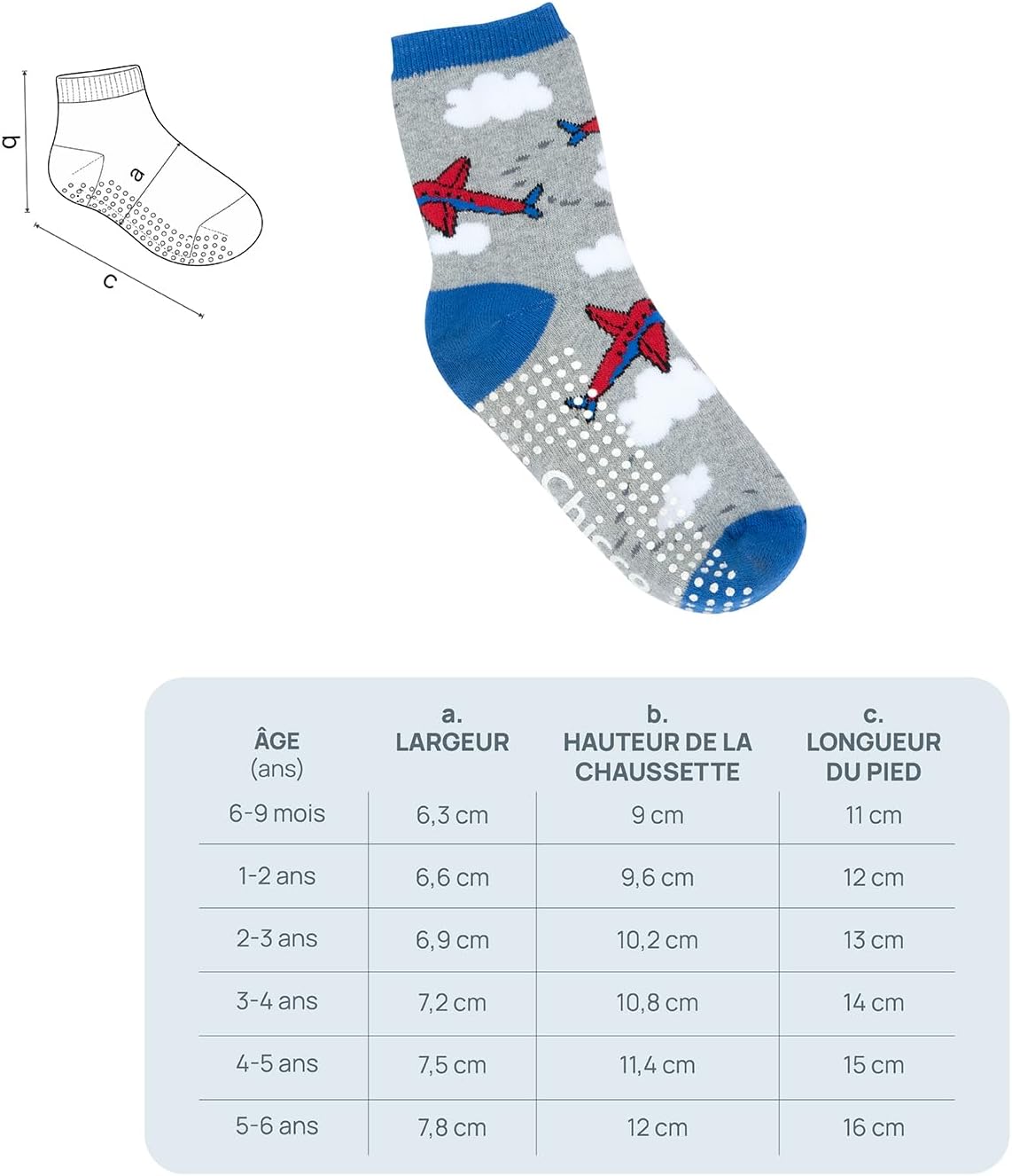 Detalle de Chicco En Coton Nos Nos Lot de Chaussettes Antidérapantes Mixte enfant (lot de 2)