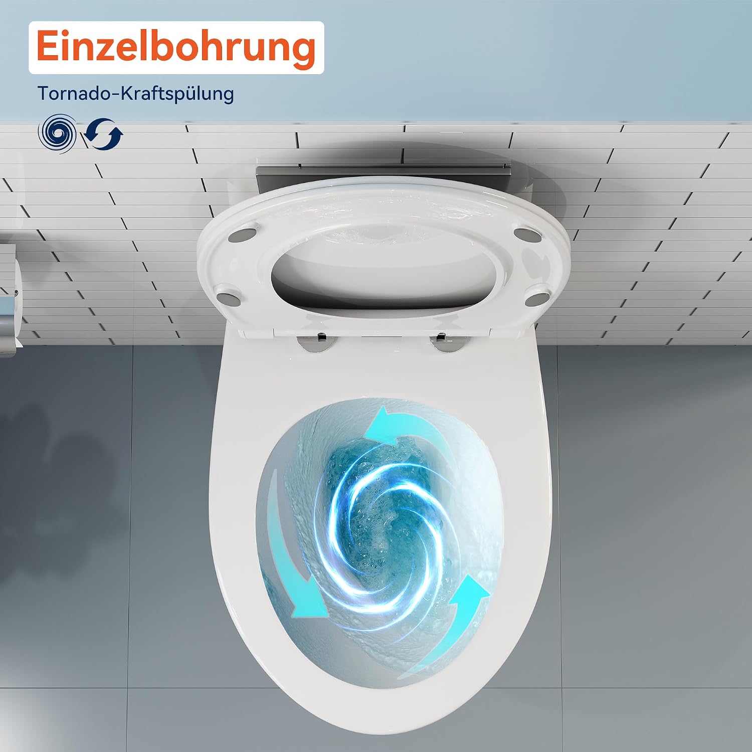 Thumbnail 5 de HOROW Wand-WC D‑Form 52 cm, abnehmbarer Sitz und Absenkung 🚽