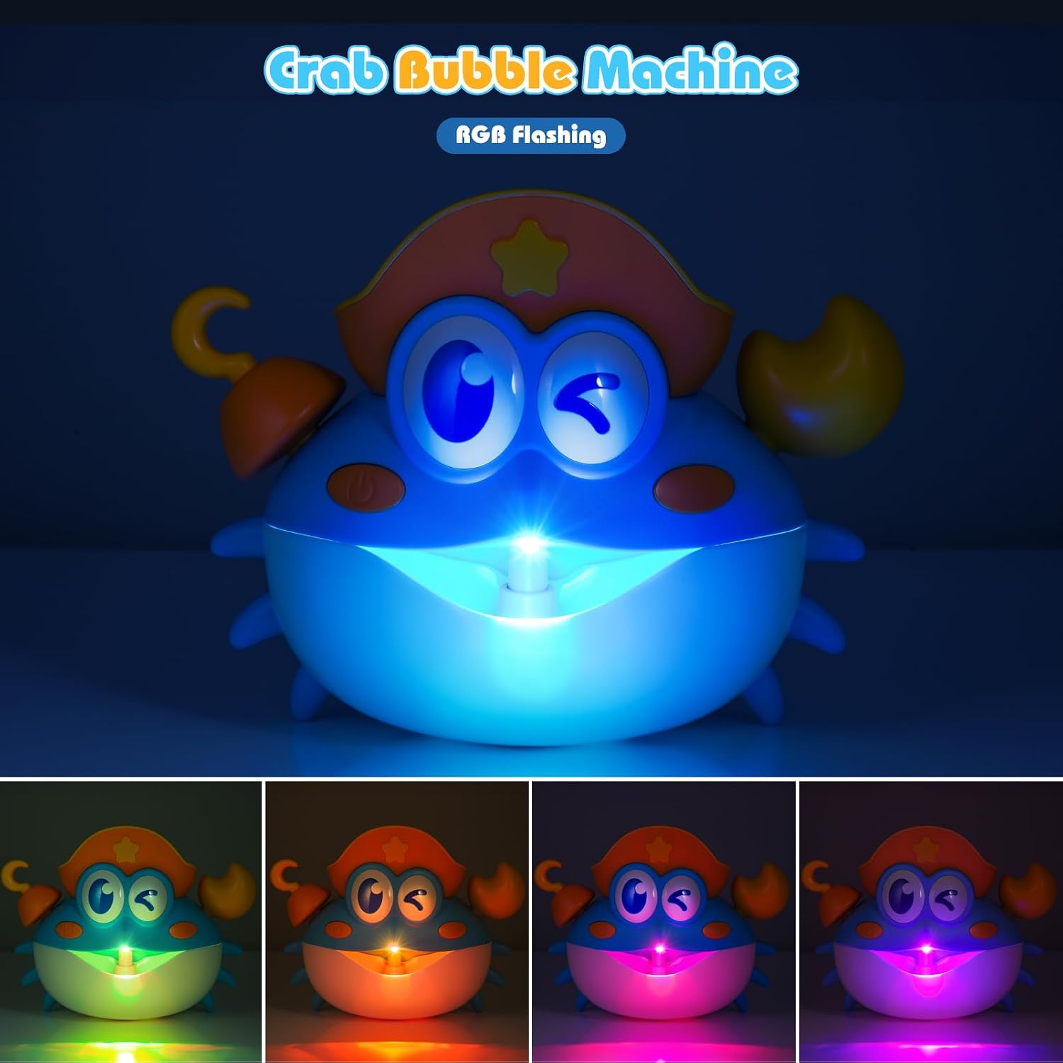 Thumbnail 1 de Bath Toys Rechargeable Crab: Light-Up Bubble Machine for Toddlers (Ages 1-8)