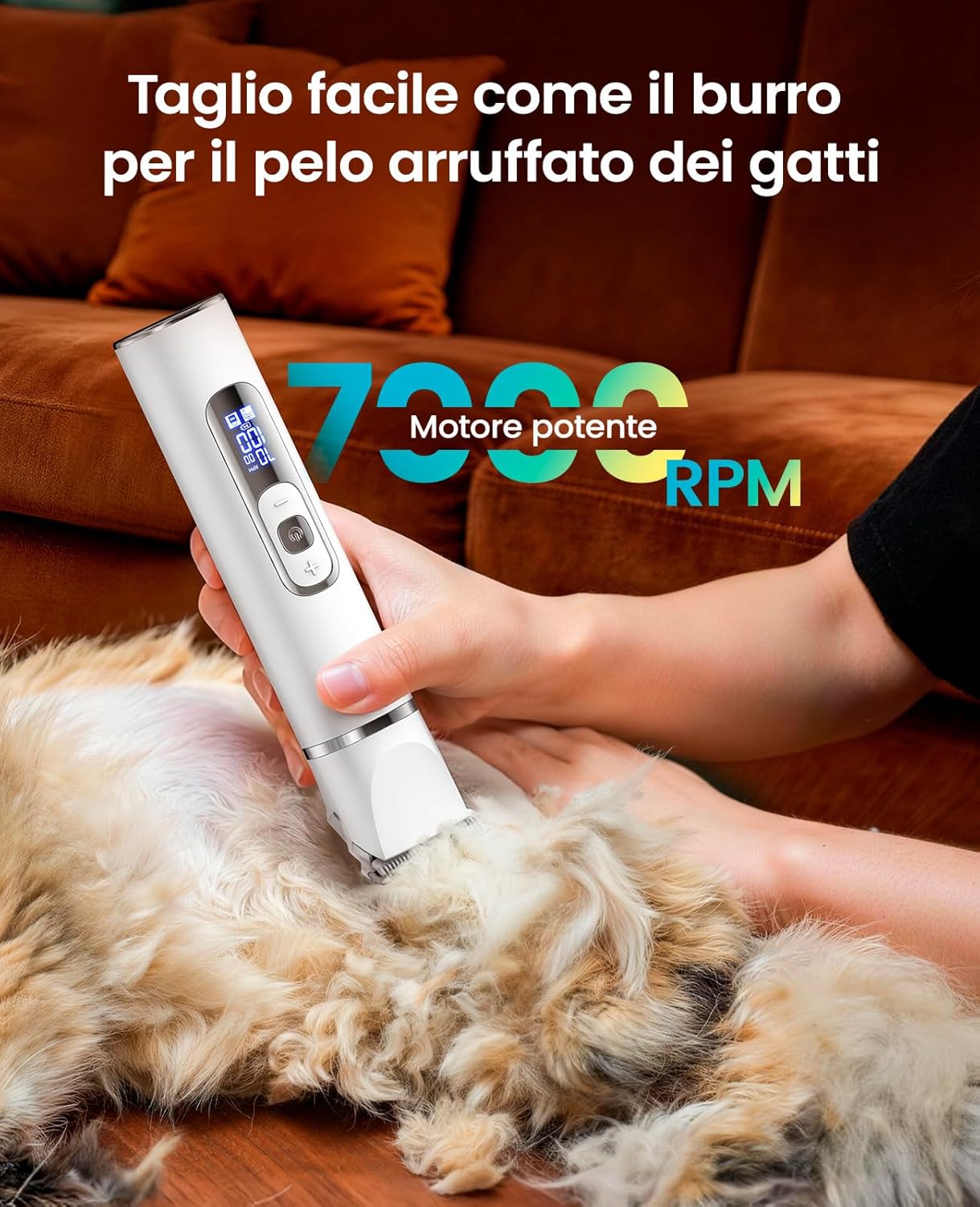 Detalle 2 de Oneisall Tosatrice 3 in 1 per cani e gatti: silenziosa, leggera e versatile