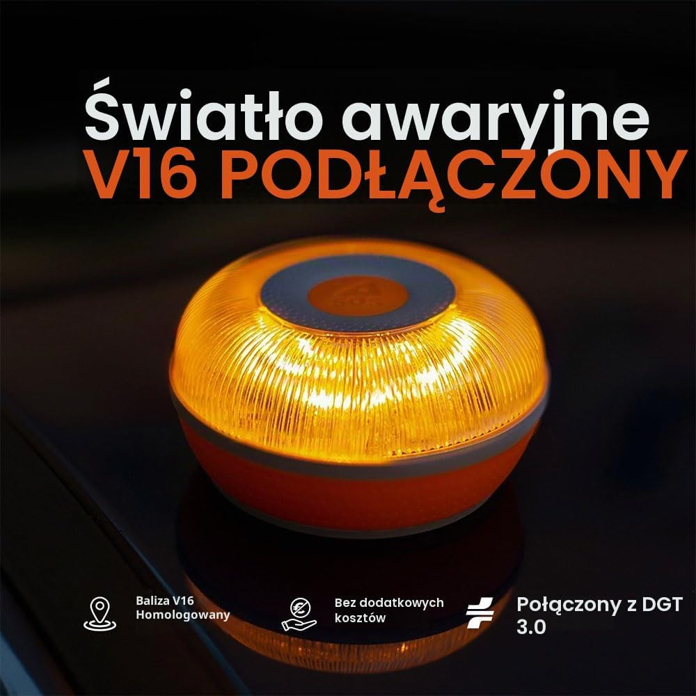 Detalle de FLASH LED SOS V16 – połączona lampka awaryjna DGT 3.0, IP54, podstawa magnetyczna