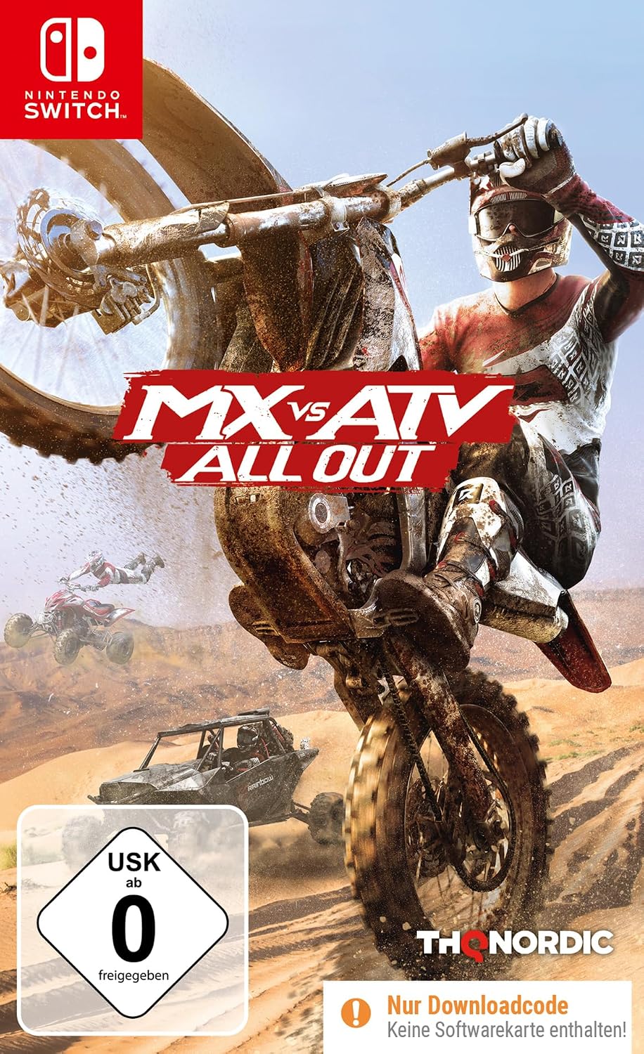 Detalle de MX vs. ATV All Out – Offroad-Simulation für Nintendo Switch (1–2 Spieler, Downloadcode in der Box)