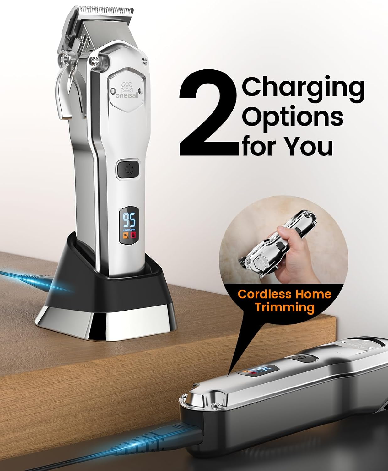 Detalle 2 de oneisall Cordless Dog Clippers Rechargeable Kit