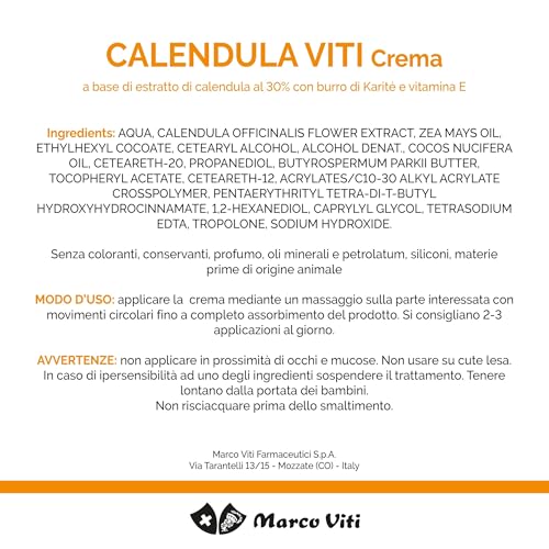 Detalle 2 de Calendula Viti Crema Lenitiva 30% Estratto di Calendula, Burro di Karité 100 ml
