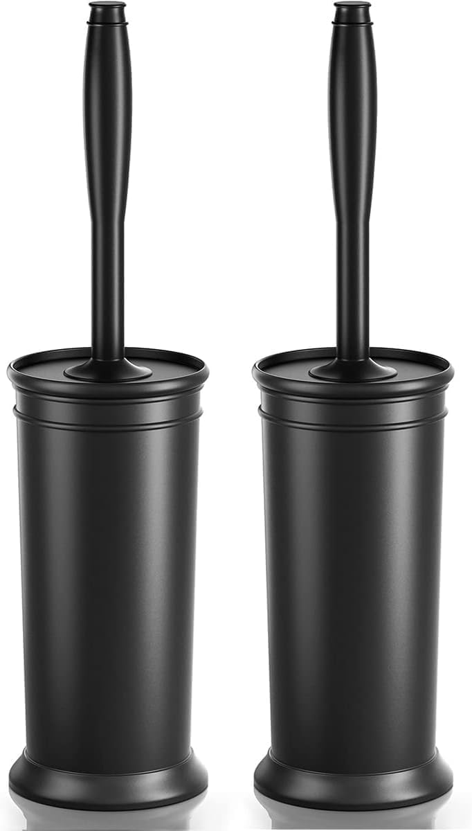 Detalle de UPTRONIC UP-061-Brown Toilet Brush, Black-02, Long Handle and Covered Holder