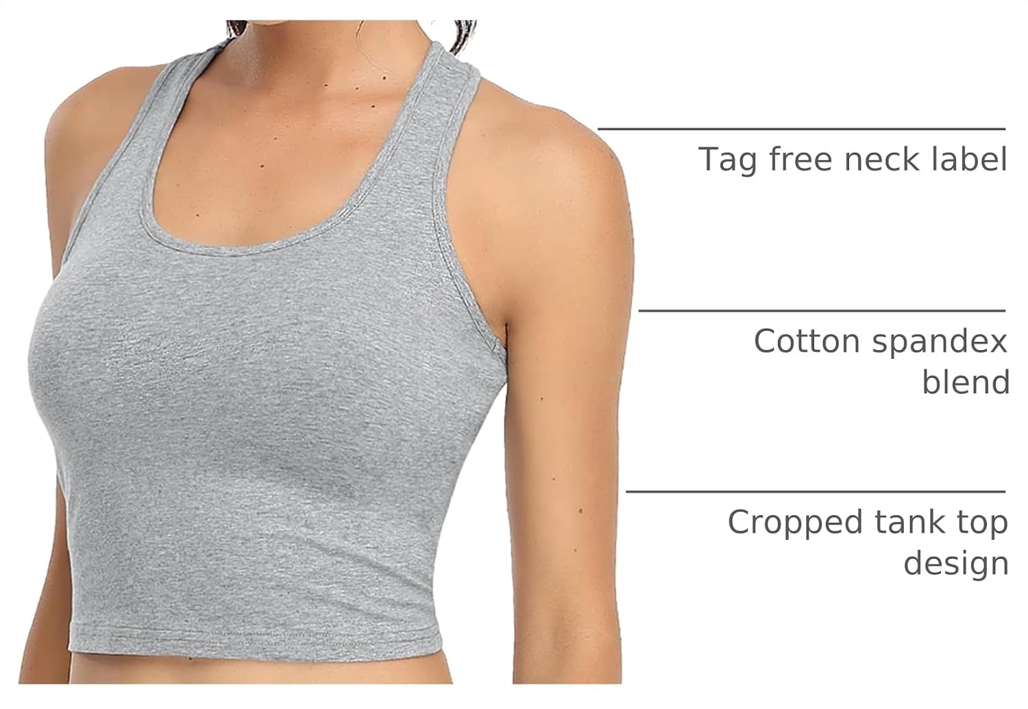 Detalle 2 de Porvike Sports Crop Tank Tops 3-Pack