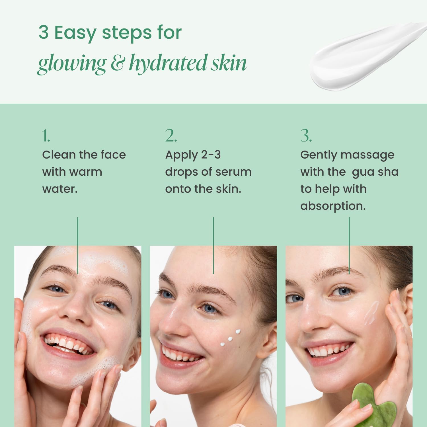 Detalle de PLANTIFIQUE Jade Gua Sha & Korean Face Serum Set (30ml) – Hydrating Glow