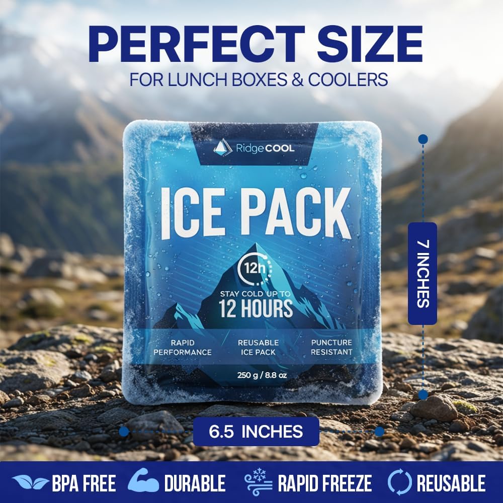 Thumbnail 4 de RIDGECOOL Large Reusable Ice Packs for Coolers, 4-Pack, Leakproof
