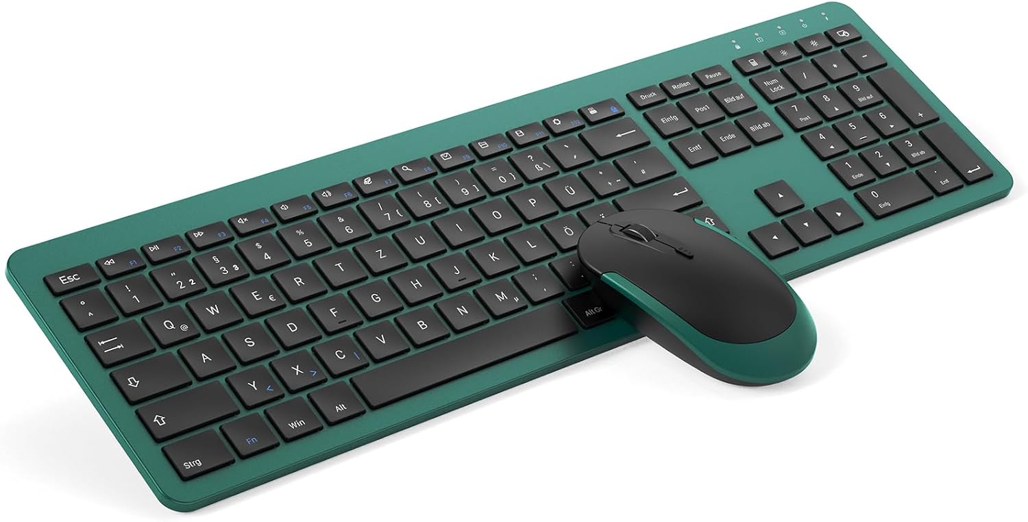 Detalle de seenda SK38-3 Tastatur- & Maus-Set kabellos (QWERTZ, wiederaufladbar)