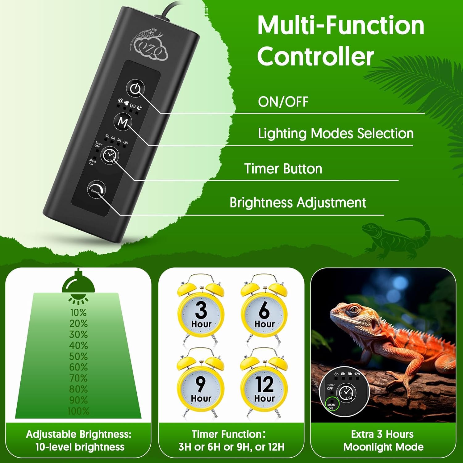 Thumbnail 3 de QZQ UVB Light for Reptiles 24W LED