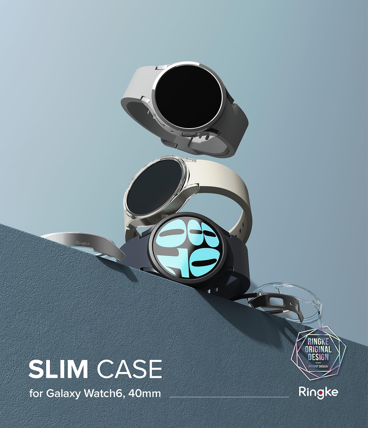 Detalle 2 de Ringke Slim 40mm Galaxy Watch 6 Case – 2 Pack, Clear & Dark Chrome