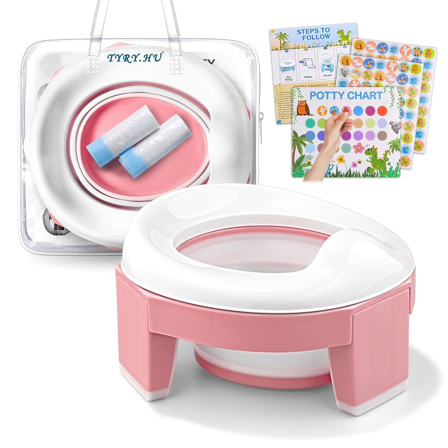 Kinder-Toilettensitz 3-in-1 rosa ab 15 Monaten