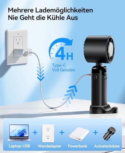 Thumbnail 6 de KIMMOO Handventilator mit Eiskühlung – 3-in-1, 21000 U/min, 199 Stufen, bis zu 14h Akku