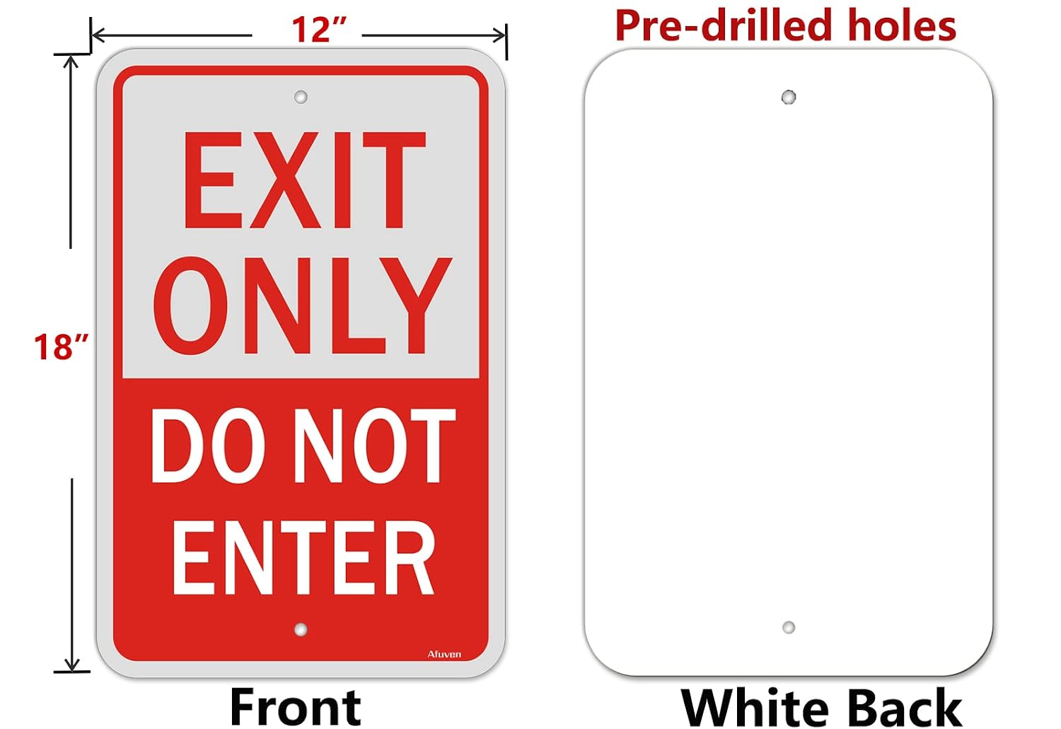 Detalle de Exit Only Do Not Enter Sign 12 x 18 Inch