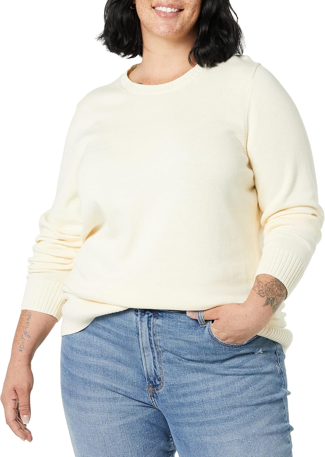 Thumbnail 3 de Amazon Essentials Damen Pullover aus 100% Baumwolle – Rundhalsausschnitt, Übergröße verfügbar
