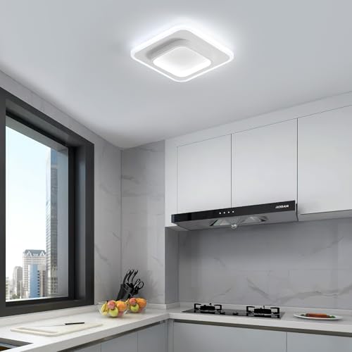 Thumbnail 8 de DELIPOP Moderna Lámpara de Techo LED 24W: Plafón cuadrado blanco frío 6500 K (24 cm) para pasillo y comedor
