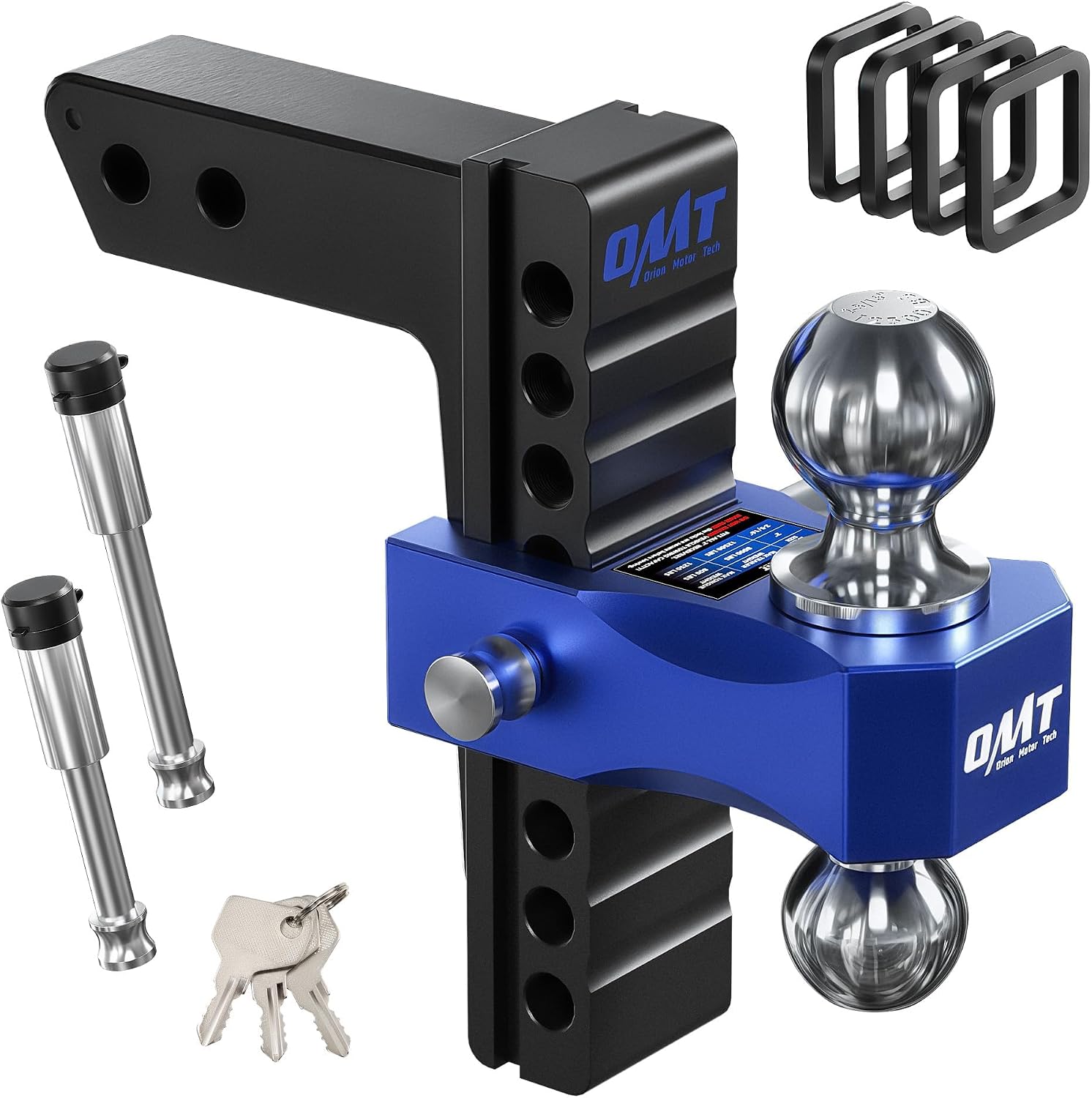 Detalle de Orion Motor Tech Adjustable Trailer Hitch (8 in drop/rise) for 2 in receiver, Class 3/4