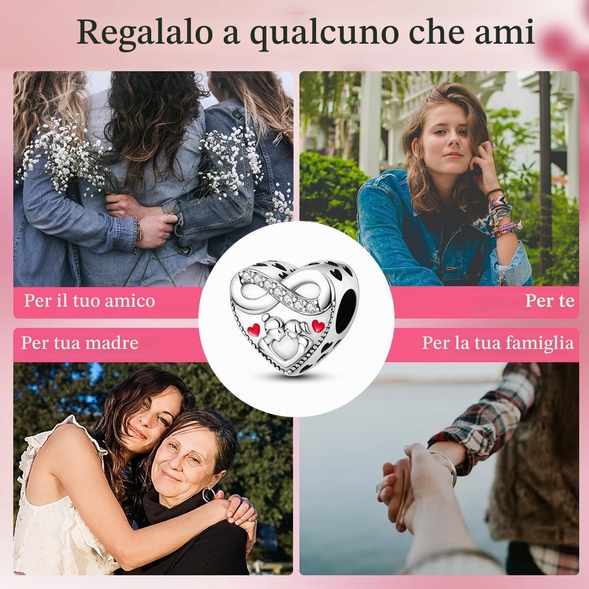 Detalle 2 de CYCUFF Charms in Argento Sterling 925 per Bracciale e Collane Europee – Perline Gioielli, Regalo per Donne