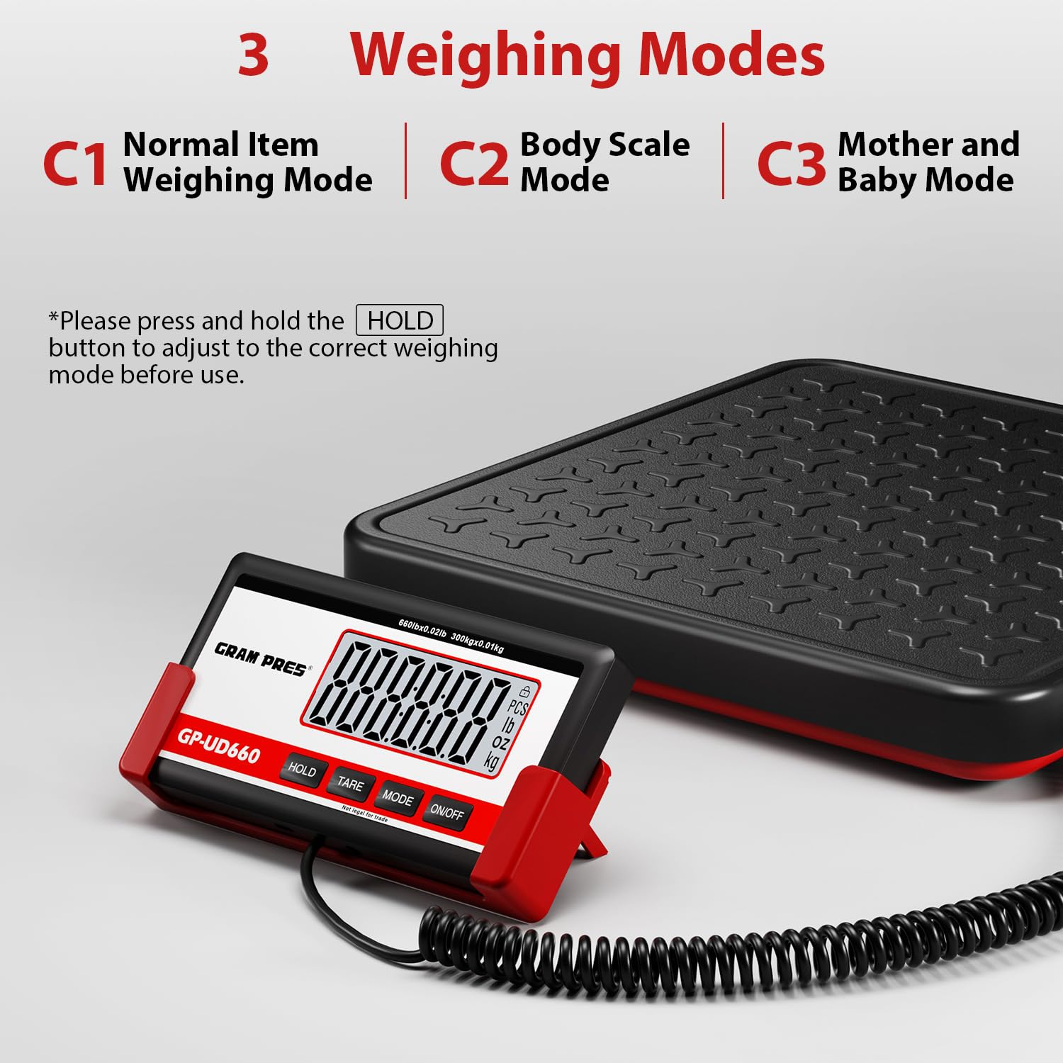 Detalle de GRAM PRES Digital Physician Scale: 660 lb Medical Floor Scale for Precise Body Weight